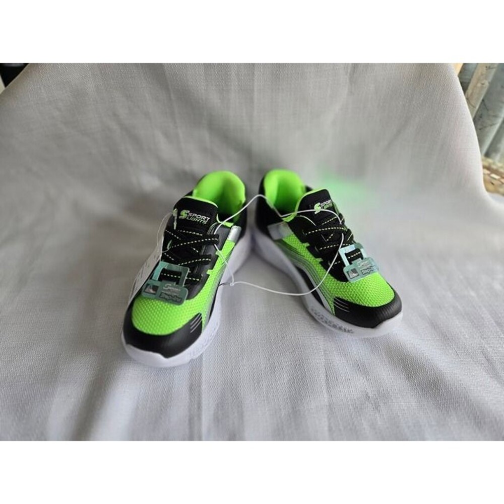 Skechers S Sport Myles Step-ins Boys Sneakers - Green- Boys size 10  New - Picture 4 of 5